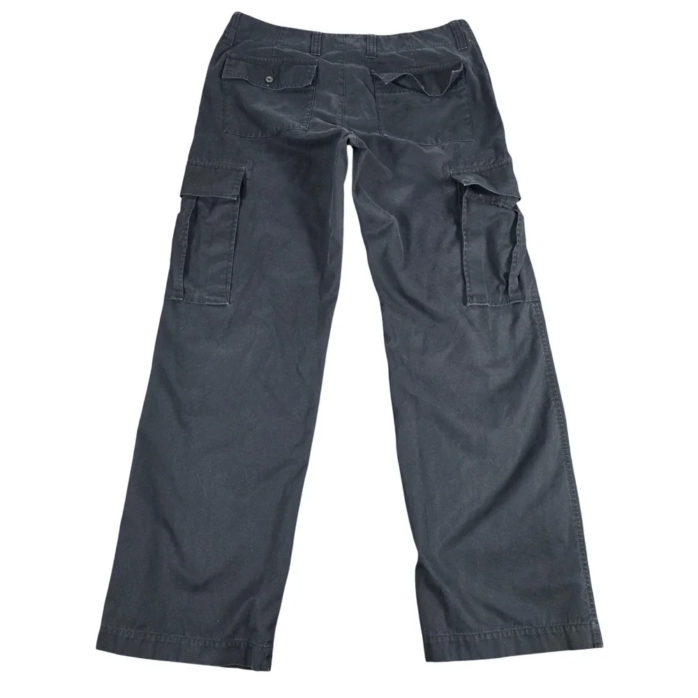 VTG Banana Republic Relaxed Fit Cargo Pants‎ Mens 36x33 Black Cotton Twill Y2K
